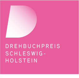 Pinker Hintergrund mit dem Logo des Drehbuchpreises Schleswig-Holstein sowie einem Schriftzug, der Drehbuchpreis Schleswig-Holstein 2021 darstellt.
